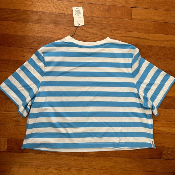 NWT Blue & White Stripe Crop T-shirt from A New Day - Picture 3 of 6